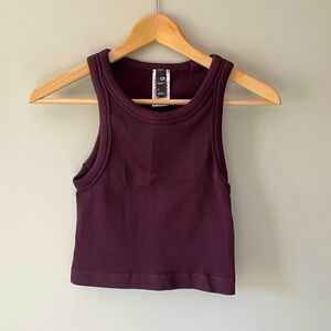 GapFit ribbed burgundy brami crop top - size s